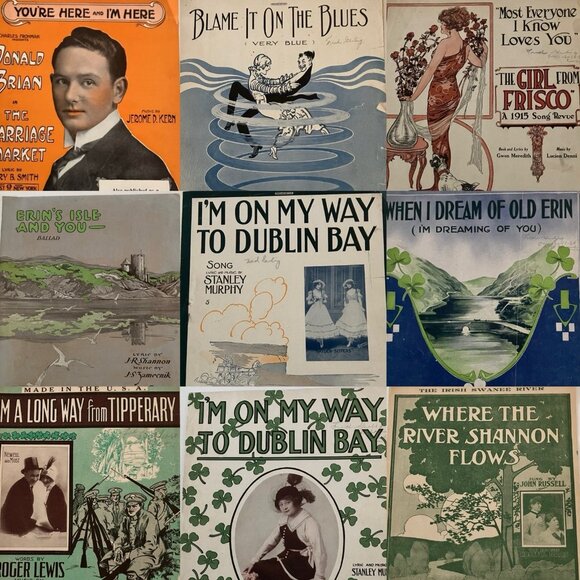 1910s Vintage Sheet Music Irish Songs Ragtime I'm A Long Way from Tipperary - Picture 1 of 16